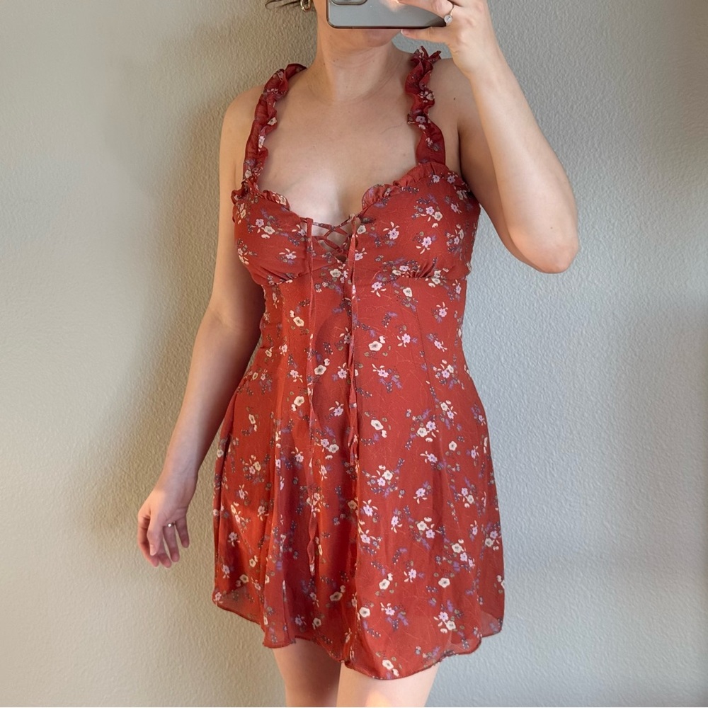 French Kiss Floral Mini Dress Y2K